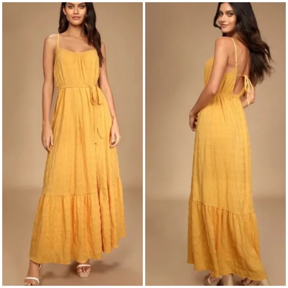 Lulu's Yellow Maxi Dress